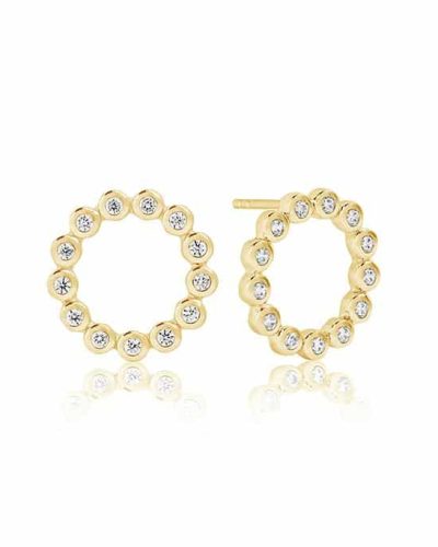 Sif Jakobs - Earrings Sardinien Circolo Piccolo - 18K Gold Plated With White Zirconia
