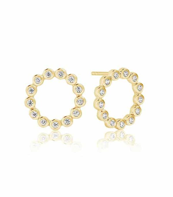Sif Jakobs - Earrings Sardinien Circolo Piccolo - 18K Gold Plated With White Zirconia