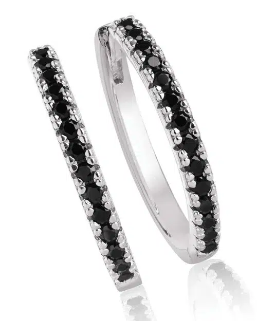 Alternative view of Sif Jakobs Earrings ellera grande with black zirconia
