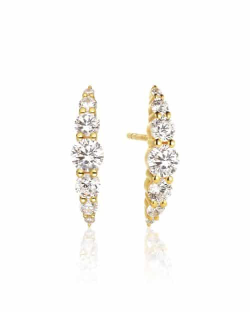 Sif Jakobs Earrings Belluno - 18k Gold Plated With White Zirconia