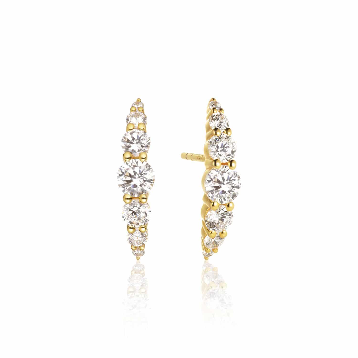 Sif Jakobs Earrings Belluno - 18k Gold Plated With White Zirconia