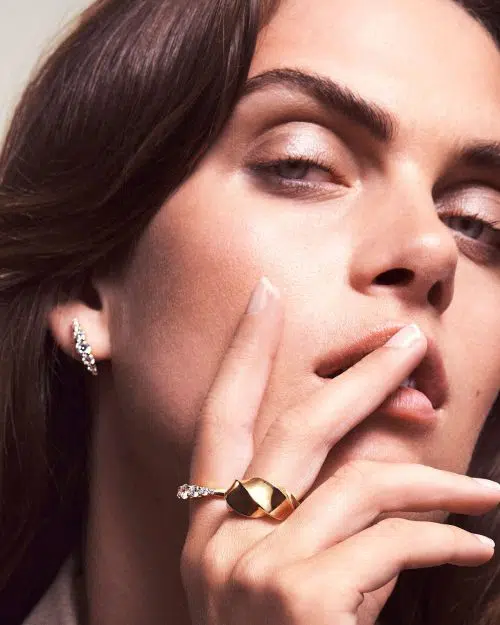 Alternative view of Sif Jakobs Earrings Belluno - 18k Gold Plated With White Zirconia