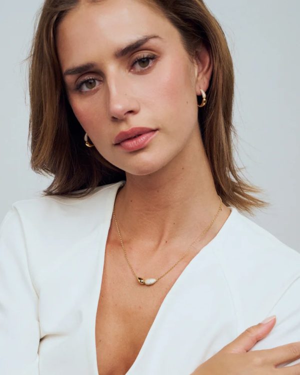 Alternative view of SJ-N2589-CZ-YG GOCCIA DUE NECKLACE