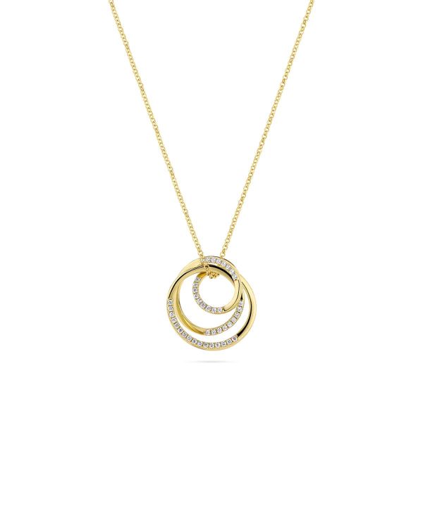 SJ-N2590-CZ-YG SPIRALE NECKLACE