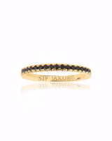 Ring Ellera - 18k gold plated with black zirconia