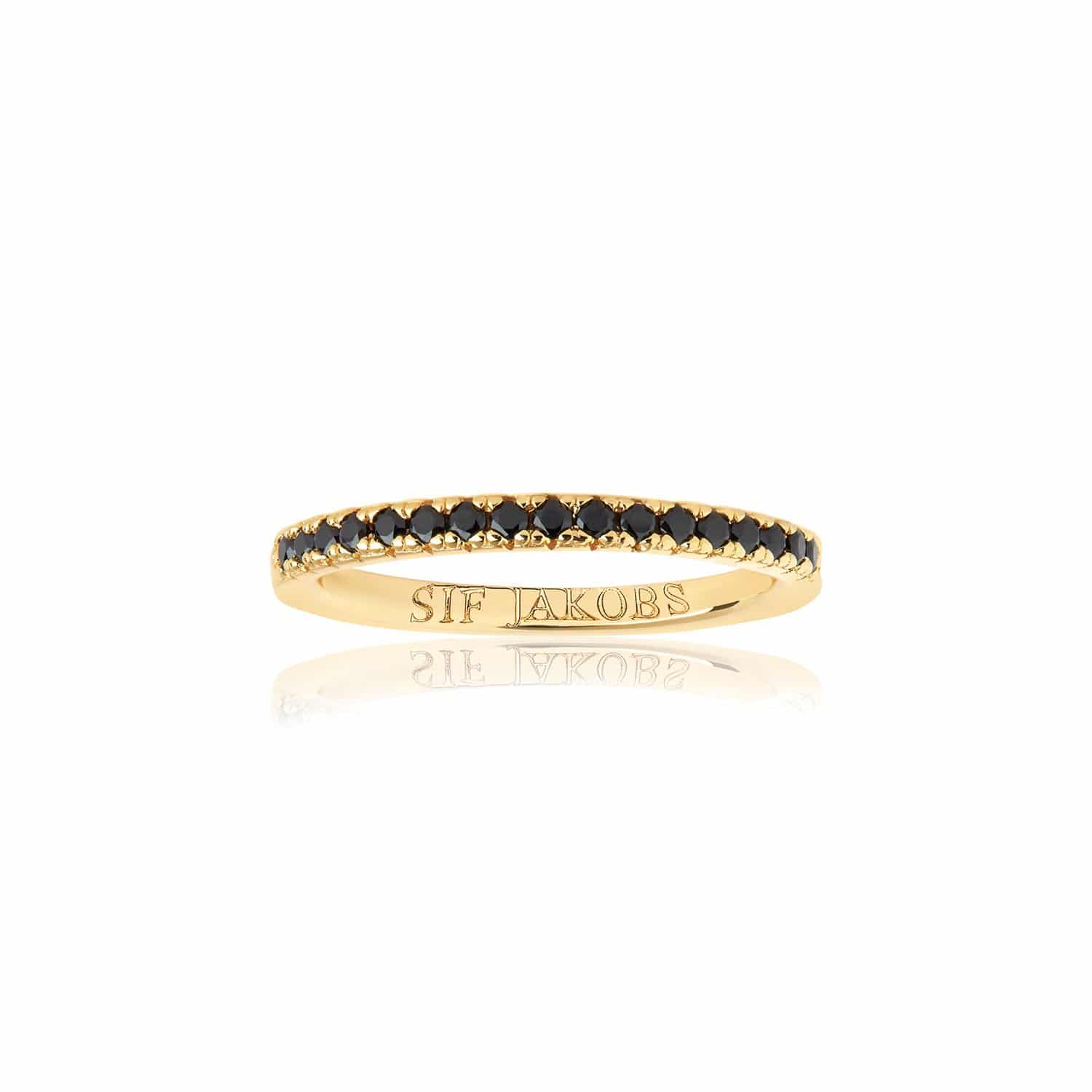 Ring Ellera - 18k gold plated with black zirconia