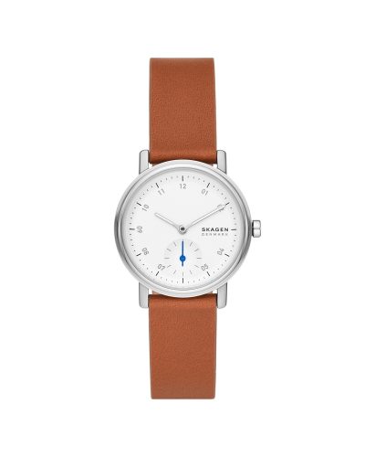 Skagen Kuppel Lille Two-Hand Sub-Second Brown Leather Watch - SKW3103