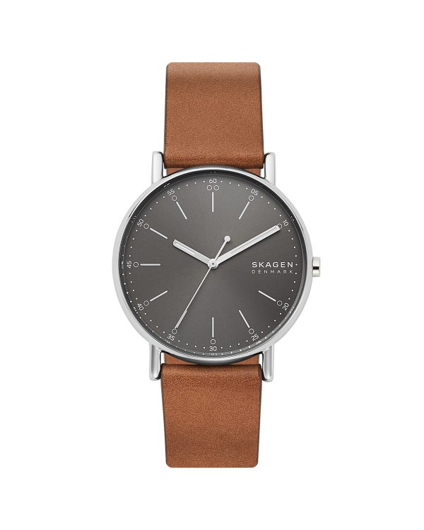 Skagen Signatur Three-Hand Medium Brown Leather Watch - SKW6578