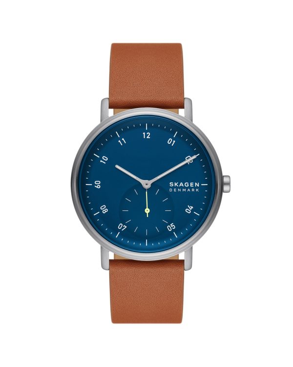 Skagen Kuppel Two-Hand Sub-Second Brown Leather Watch - SKW6888