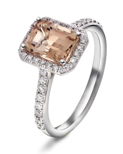 Ring- Dia 0,37ct Twp- Morganite 1,42ct