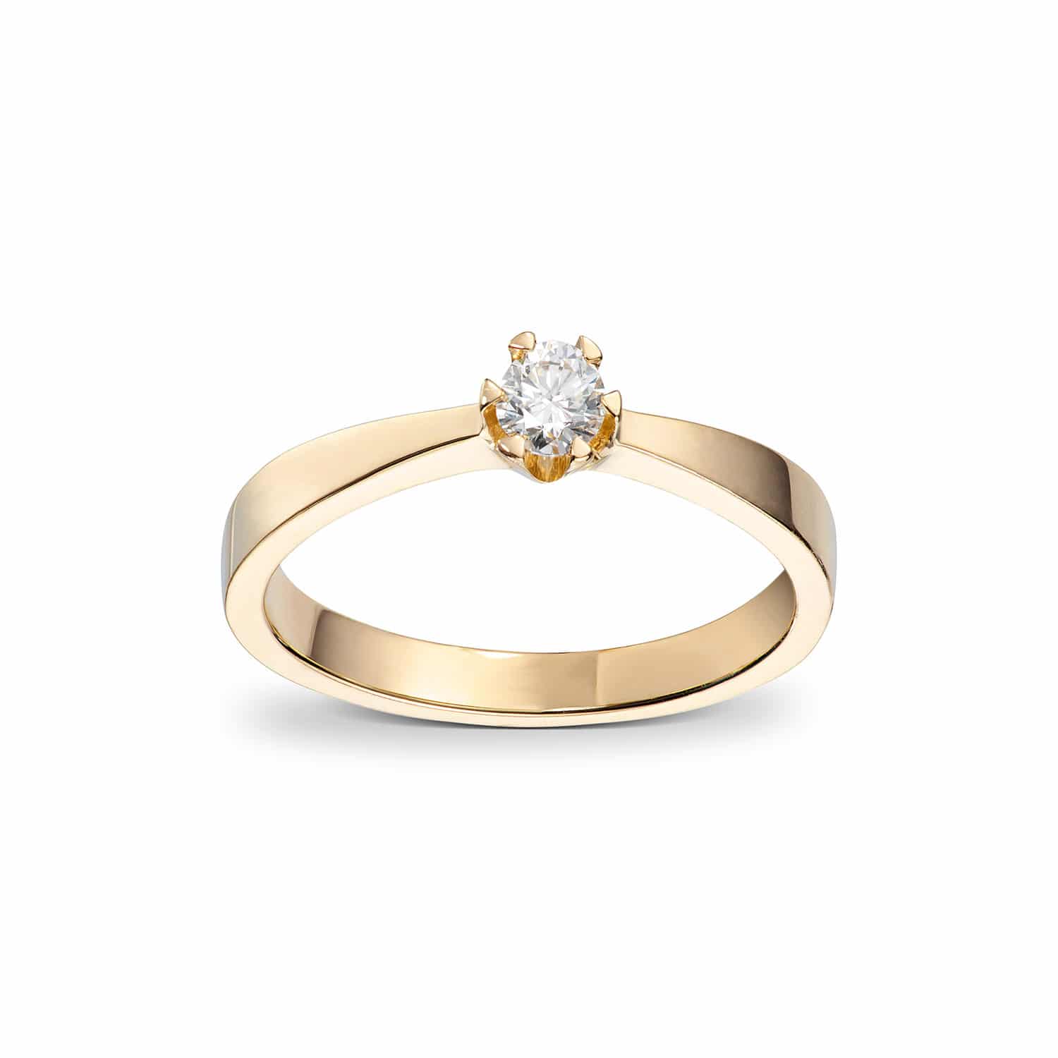 Enstens diamantring (YG) 0,20ct TWSI