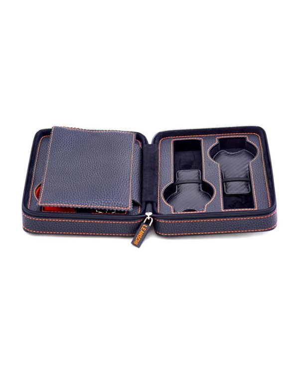 Leanschi ZIP-pouch storage | transport 4 watches | Black PU