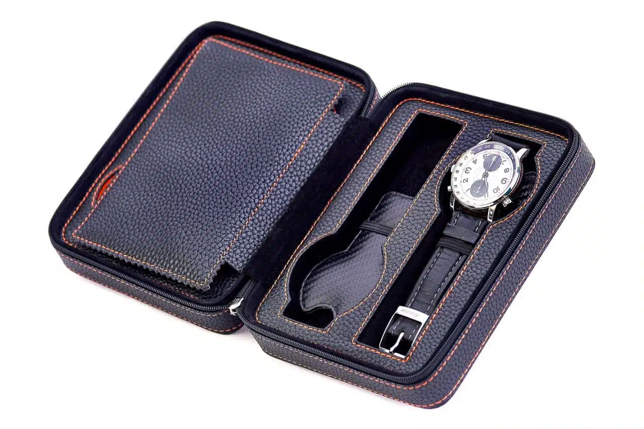 Leanschi ZIP-pouch storage | transport 4 watches | Black PU - Bilde 2