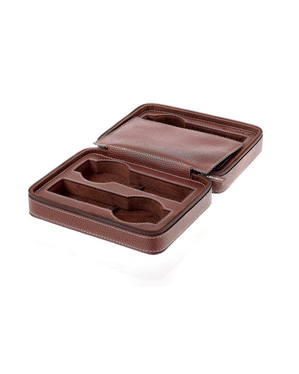 Leanschi ZIP-pouch storage | transport 4 watches | brown PU