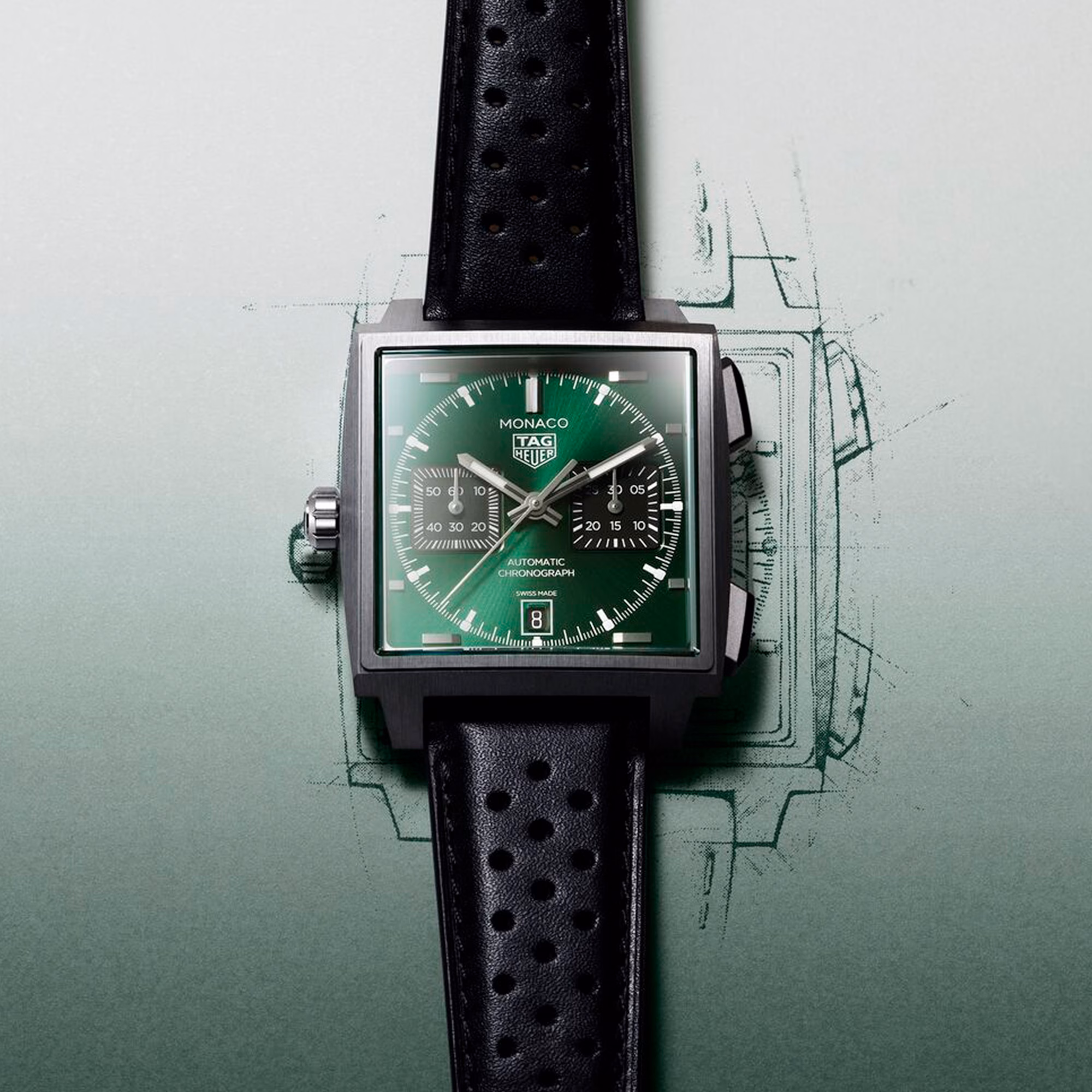 TAG Heuer Monaco Chronograph Automatic, 39 mm, Titanium - CDW2180.FC8360 - Bilde 2