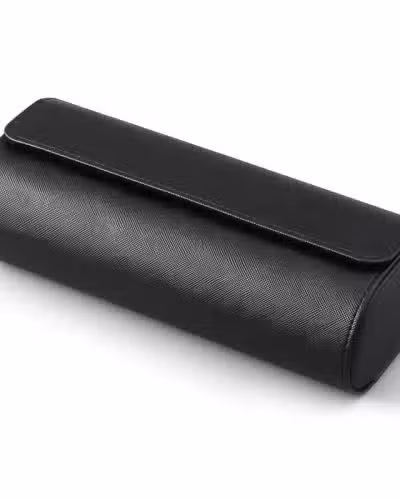 PT1023.03.BLACK LEATHER WATCH ROLL 3 / BLACK