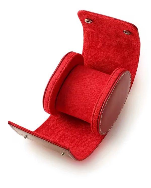 PT1023.01.RED LEATHER WATCH ROLL 1 / RED