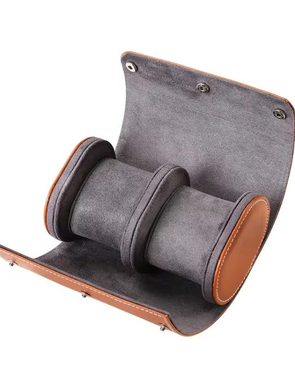 PT1023.02.TAN LEATHER WATCH ROLL 2 / TAN